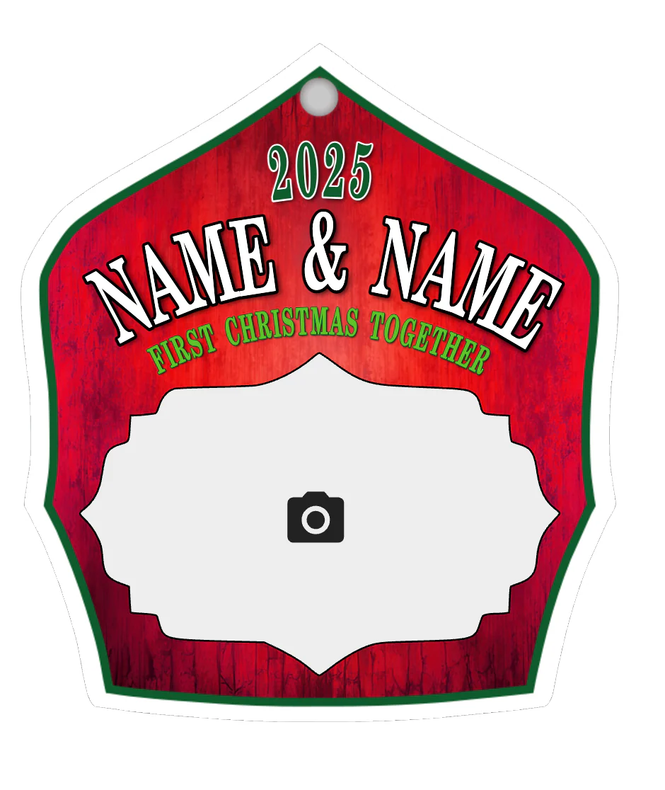 2025 First Christmas Together Fire Helmet Shield Ornament - Image 3