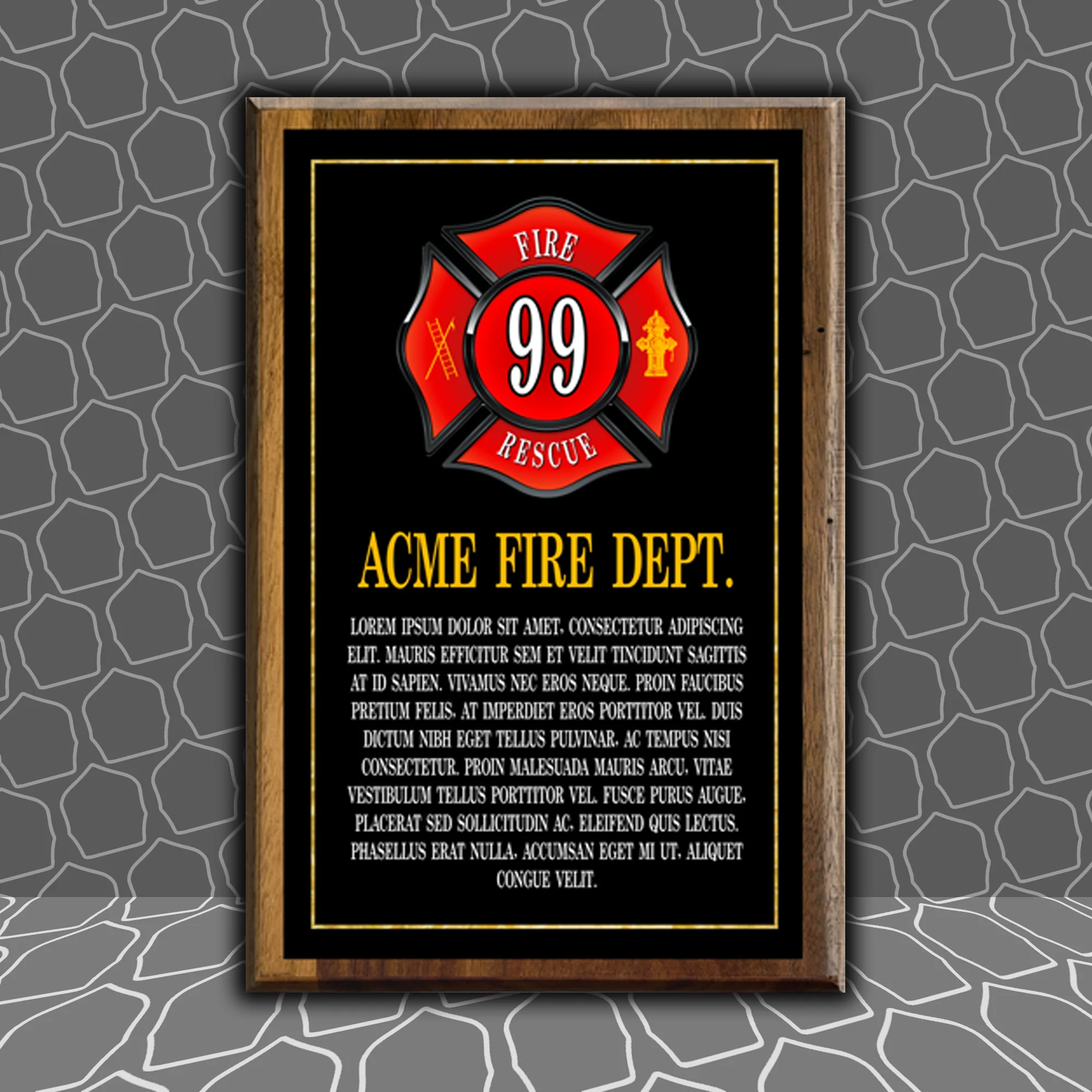 Firefighter Custom Award Plate (6x9), Budget Friendly Fire Department Awards - Image 3