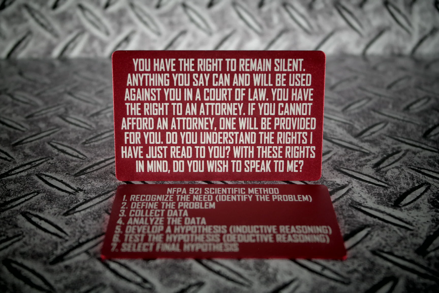 Miranda Rights/Scientific Method Aluminum Playing Card (2 sided) - Image 2
