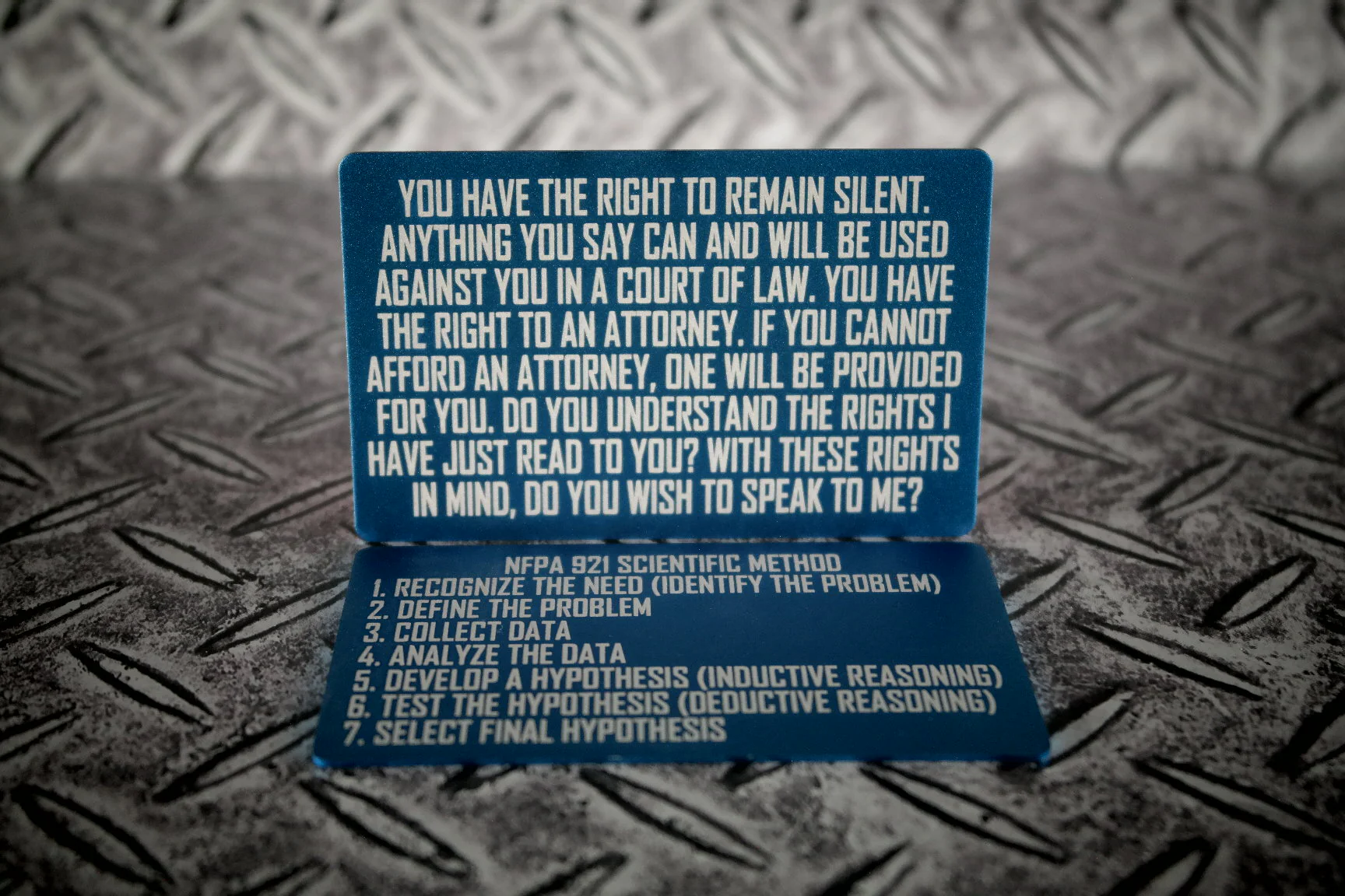 Miranda Rights/Scientific Method Aluminum Playing Card (2 sided) - Image 3