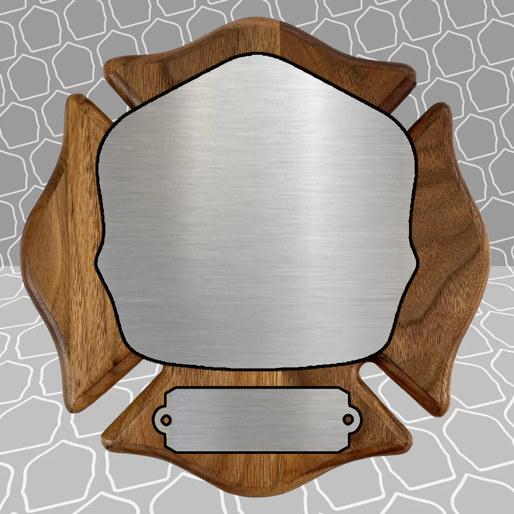 Custom Firefighter Shield Maltese Award Plaque, 9x9 and 12x12 - Image 10