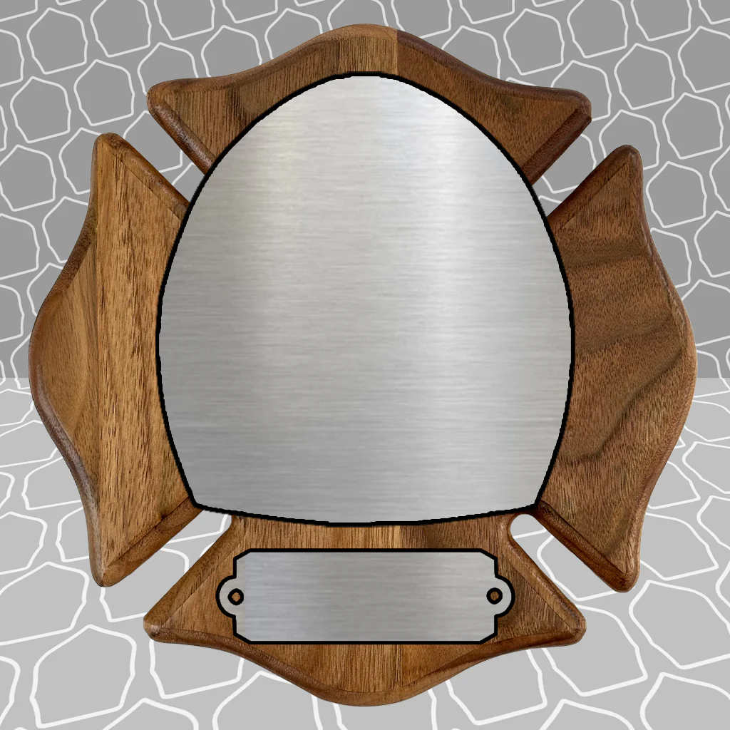 Custom Firefighter Shield Maltese Award Plaque, 9x9 and 12x12 - Image 11