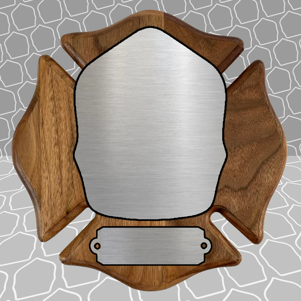 Custom Firefighter Shield Maltese Award Plaque, 9x9 and 12x12 - Image 12