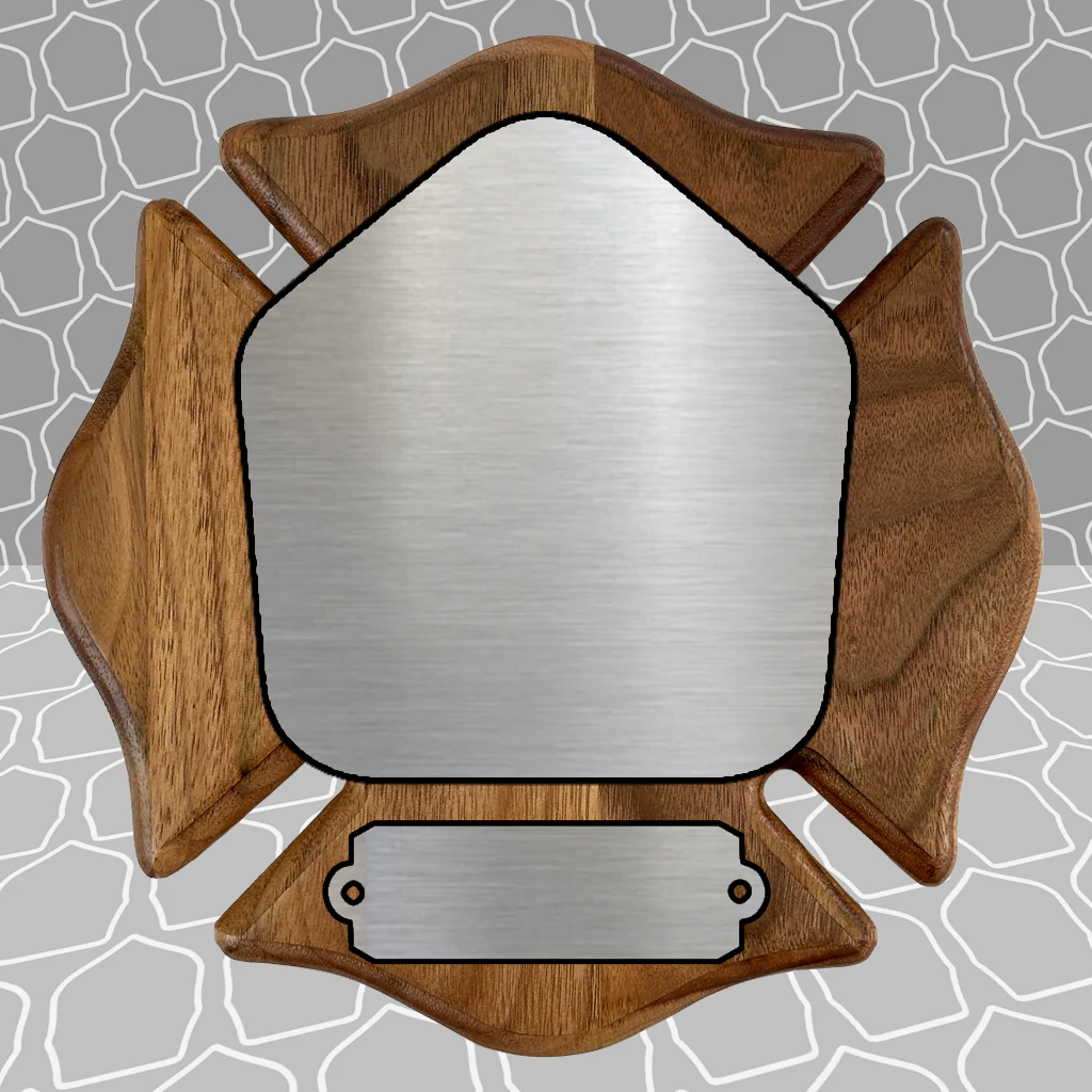 Custom Firefighter Shield Maltese Award Plaque, 9x9 and 12x12 - Image 13