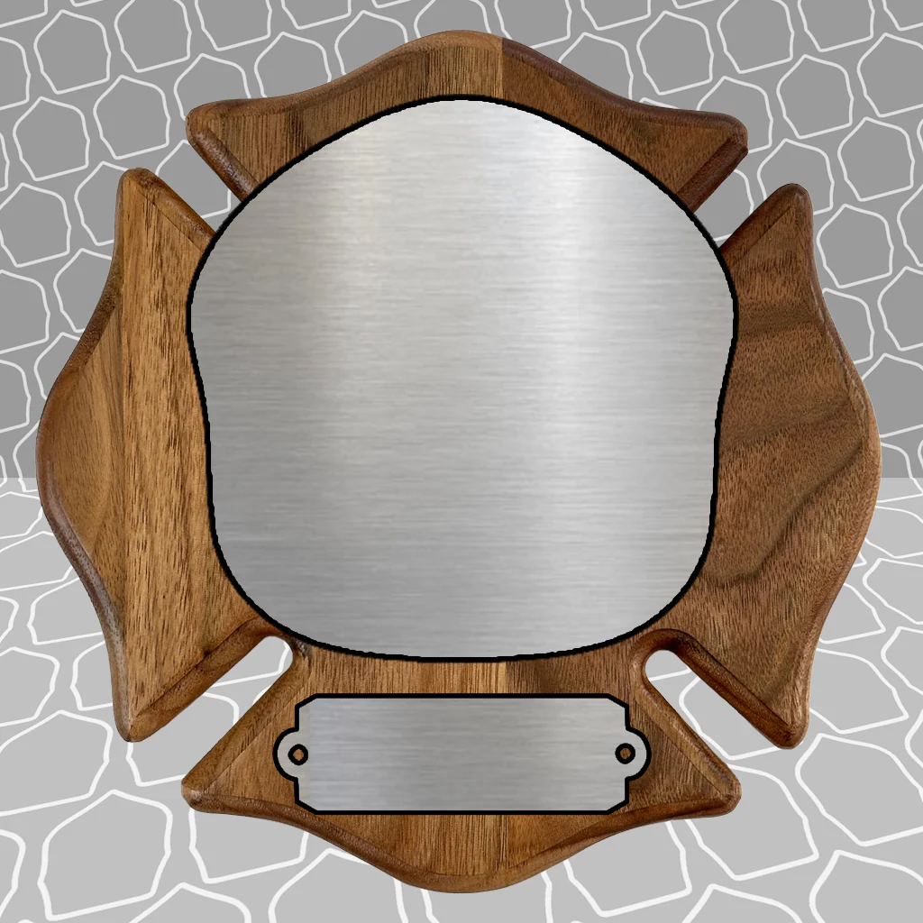 Custom Firefighter Shield Maltese Award Plaque, 9x9 and 12x12 - Image 15