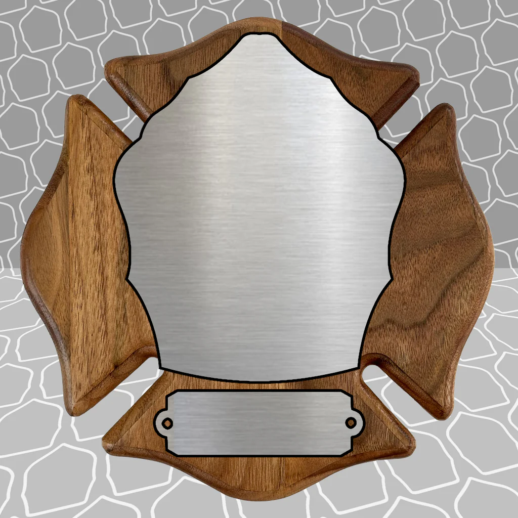 Custom Firefighter Shield Maltese Award Plaque, 9x9 and 12x12 - Image 16