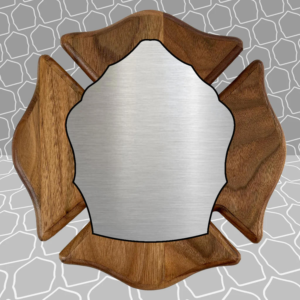 Custom Firefighter Shield Maltese Award Plaque, 9x9 and 12x12 - Image 18