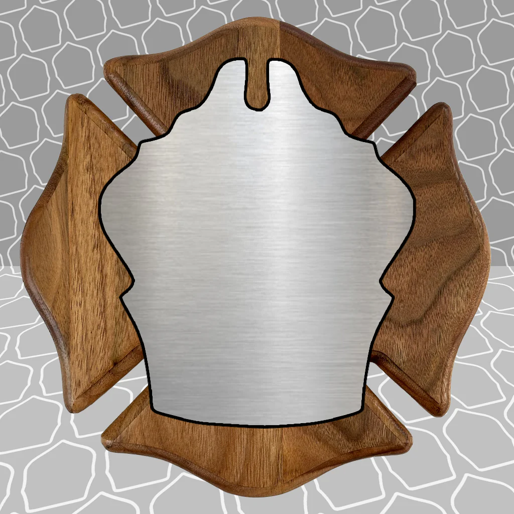 Custom Firefighter Shield Maltese Award Plaque, 9x9 and 12x12 - Image 19