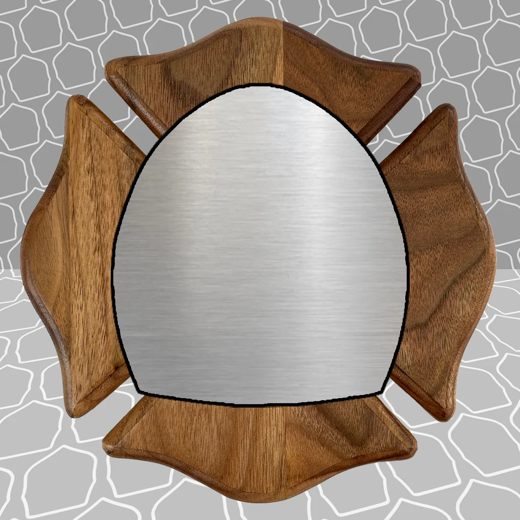 Custom Firefighter Shield Maltese Award Plaque, 9x9 and 12x12 - Image 4