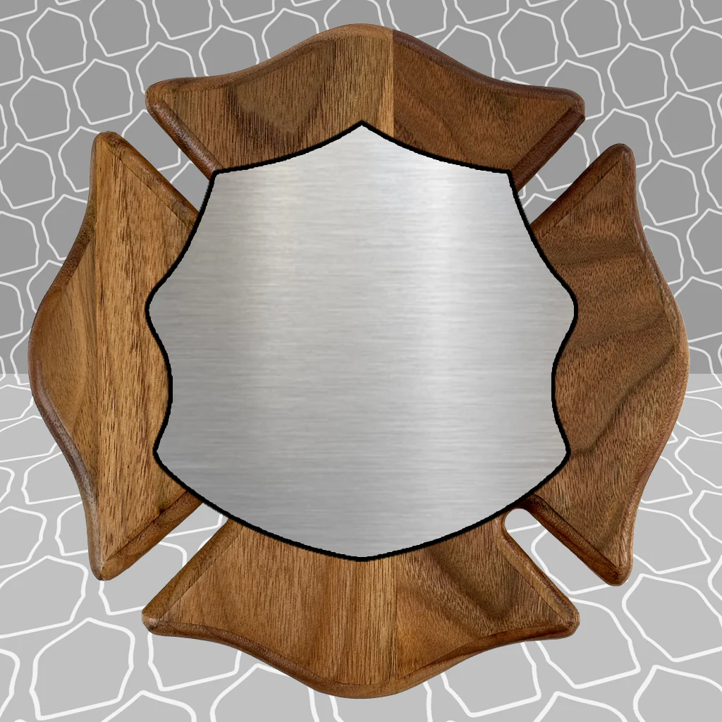 Custom Firefighter Shield Maltese Award Plaque, 9x9 and 12x12 - Image 7