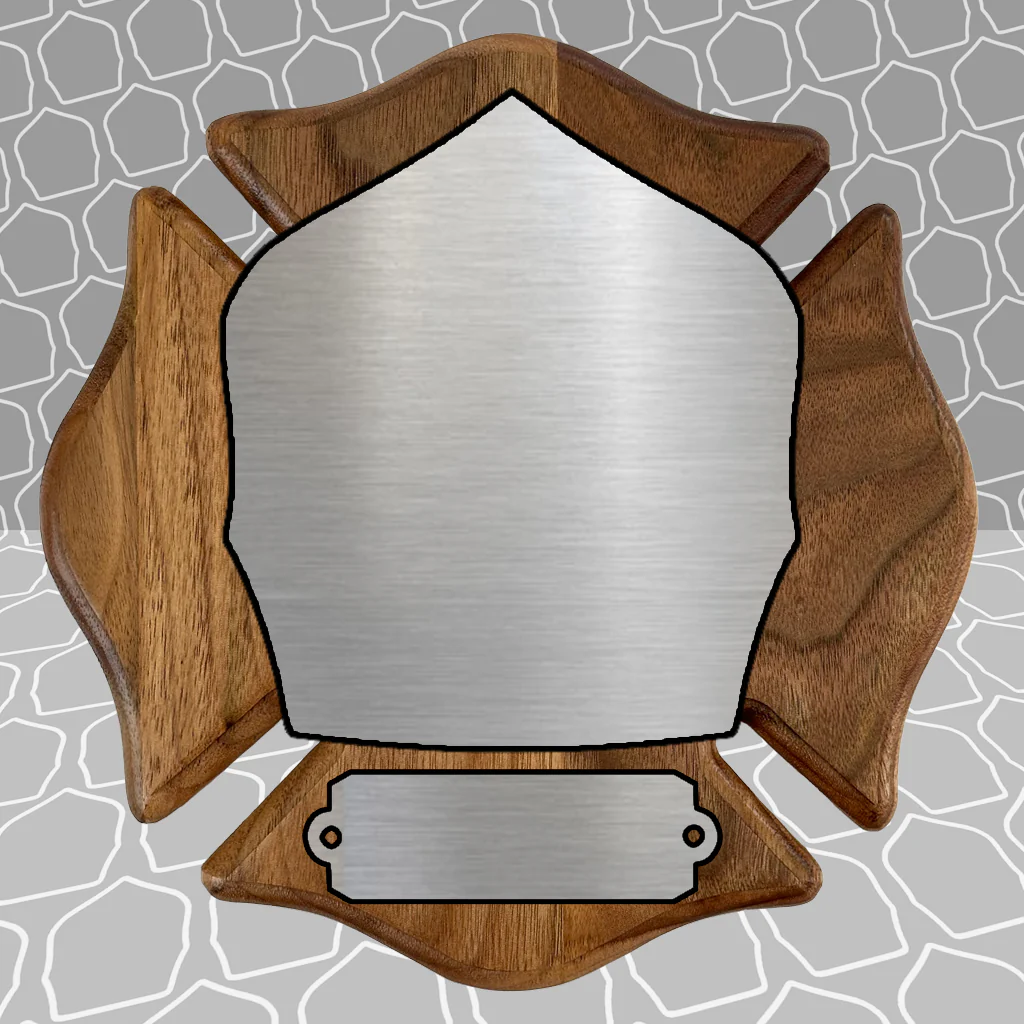Custom Firefighter Shield Maltese Award Plaque, 9x9 and 12x12 - Image 9