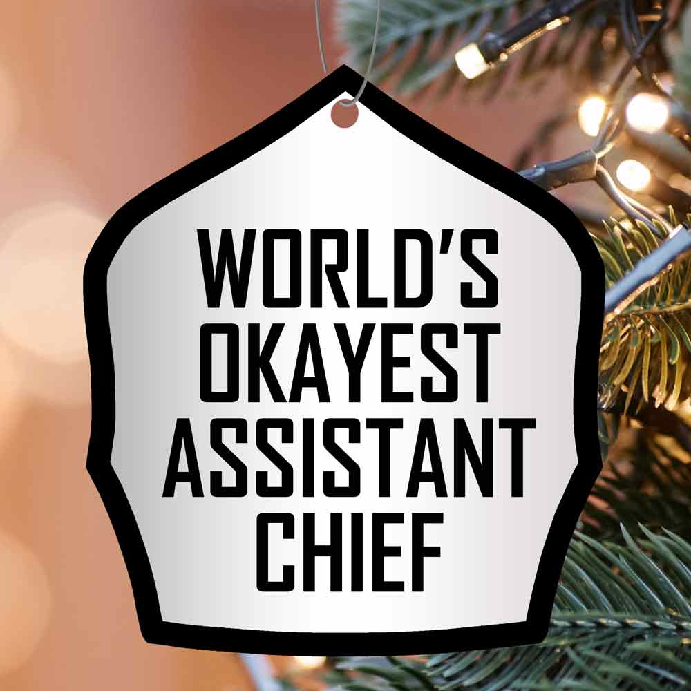 World's Okayest Helmet Shield Christmas Ornament - Image 10