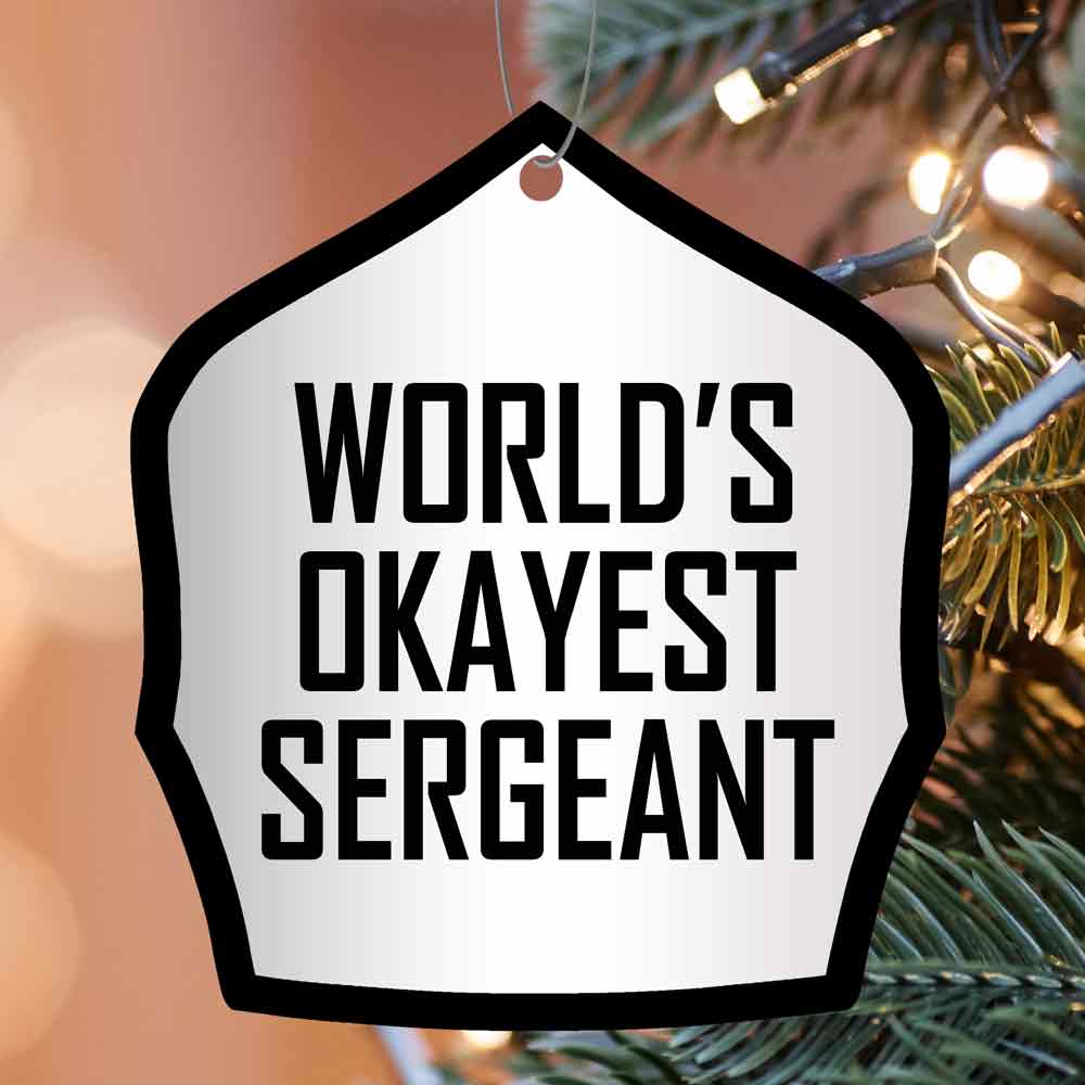 World's Okayest Helmet Shield Christmas Ornament - Image 11
