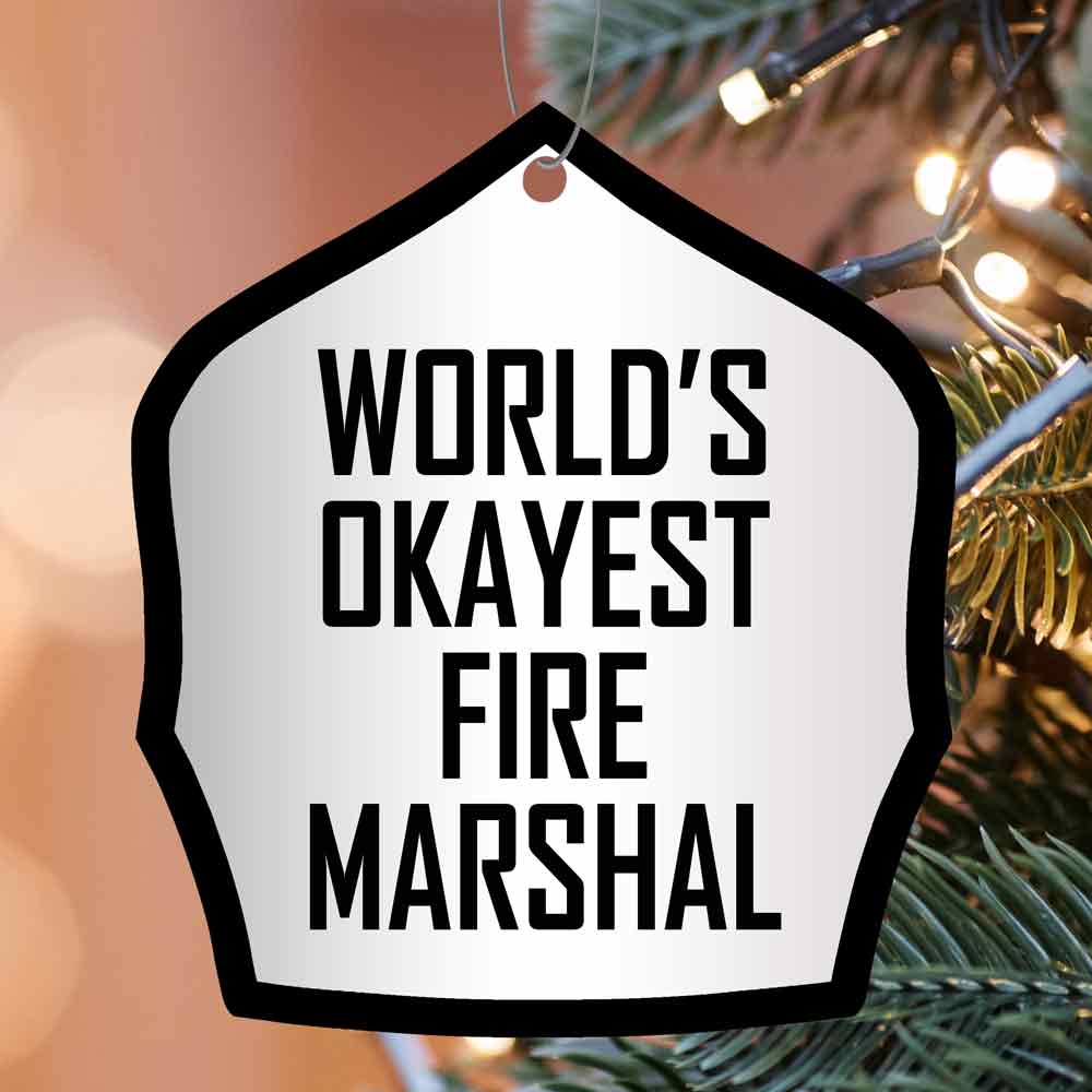 World's Okayest Helmet Shield Christmas Ornament - Image 12