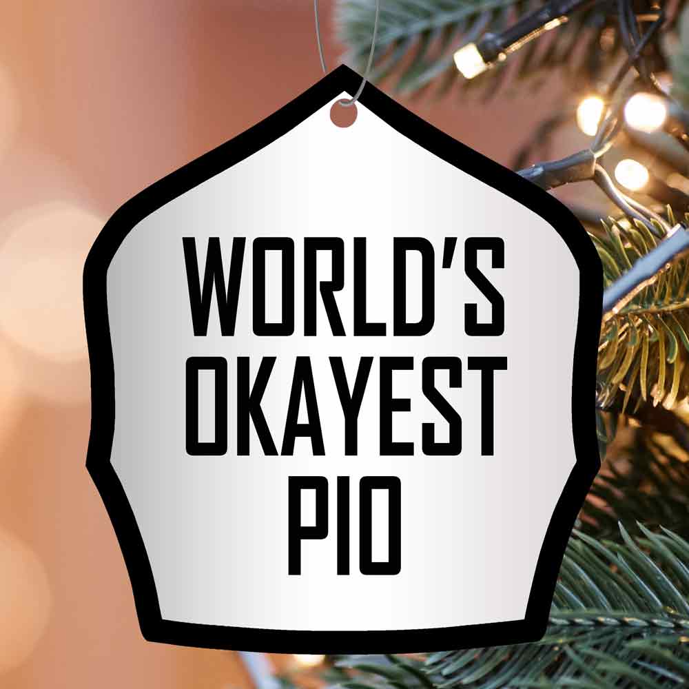 World's Okayest Helmet Shield Christmas Ornament - Image 14