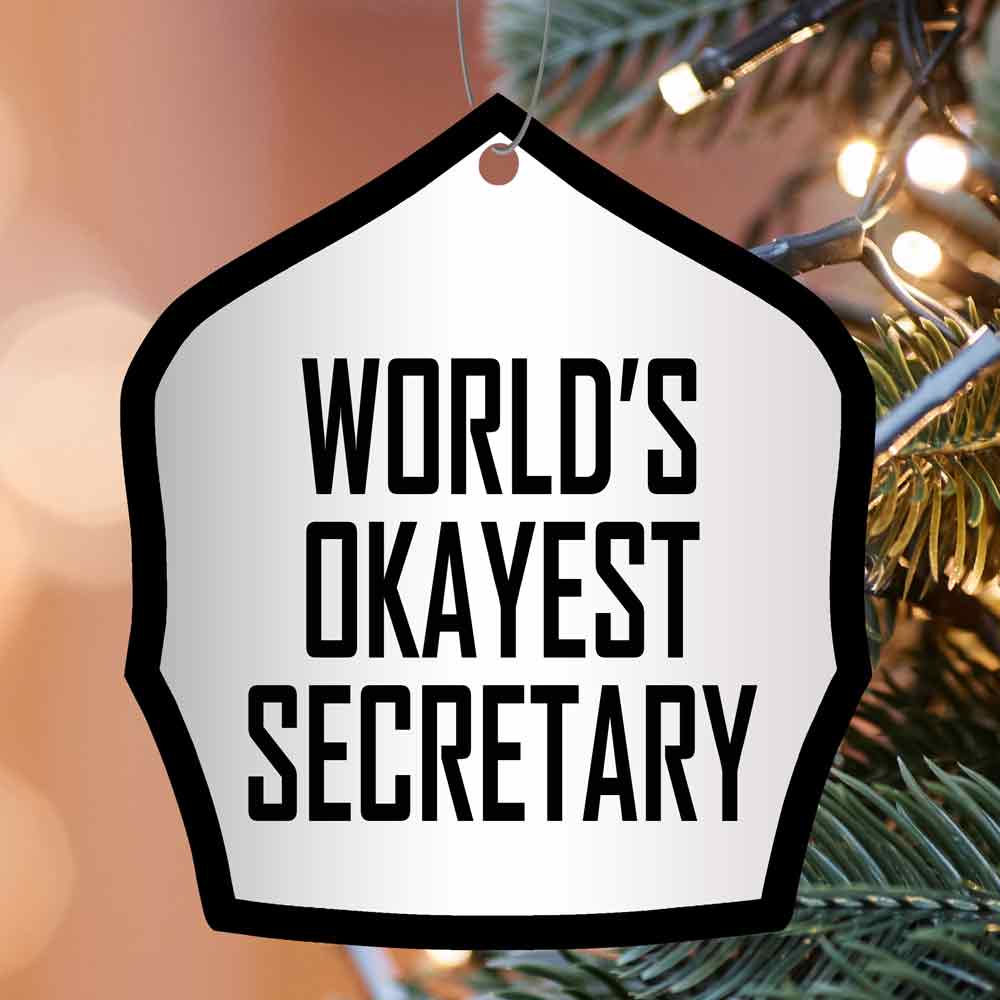 World's Okayest Helmet Shield Christmas Ornament - Image 16