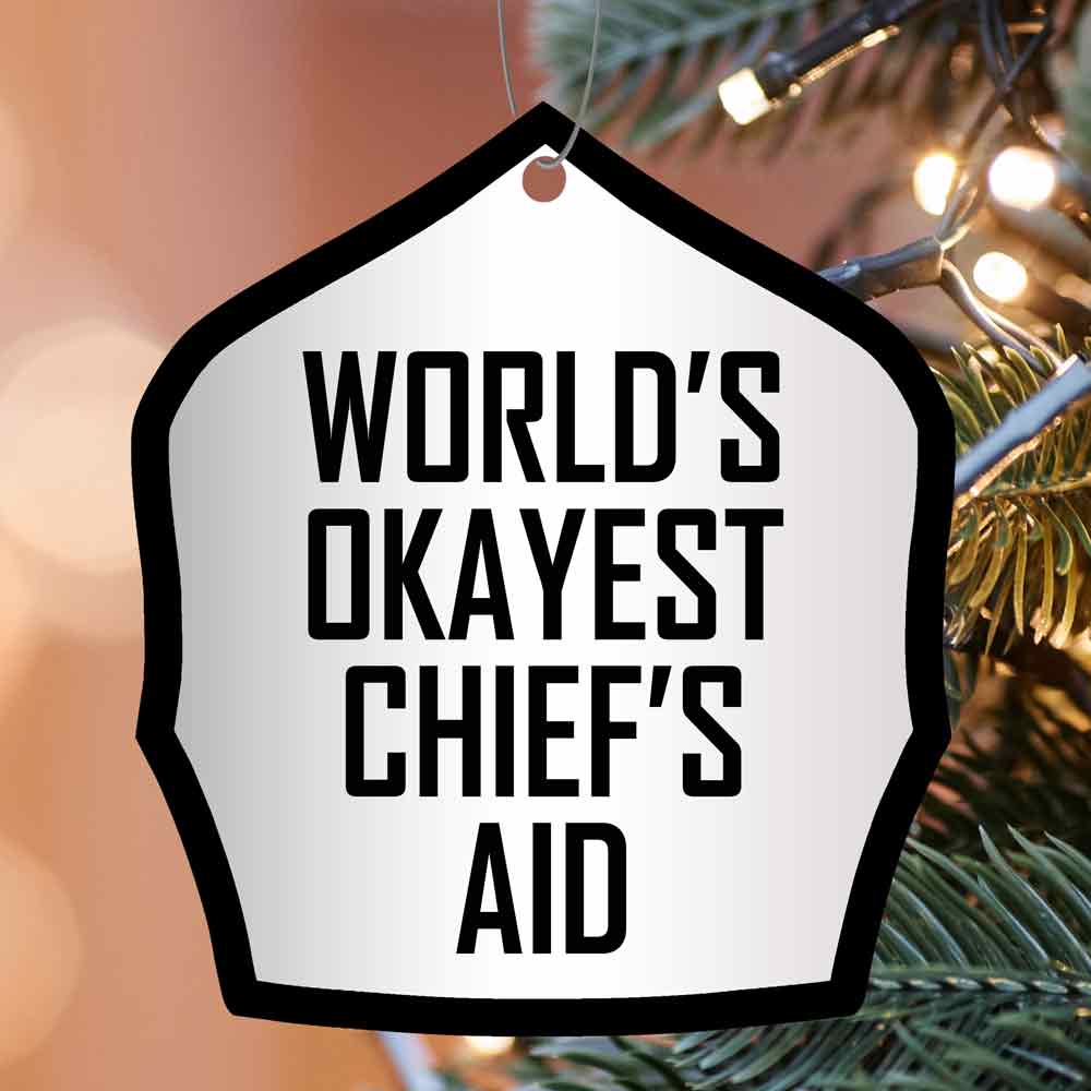 World's Okayest Helmet Shield Christmas Ornament - Image 18