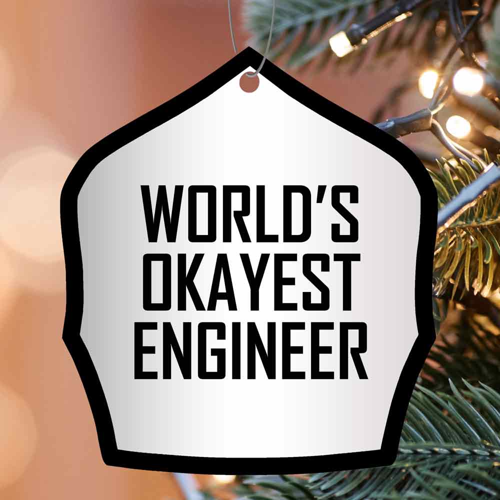 World's Okayest Helmet Shield Christmas Ornament - Image 4