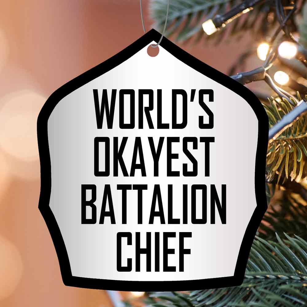 World's Okayest Helmet Shield Christmas Ornament - Image 7