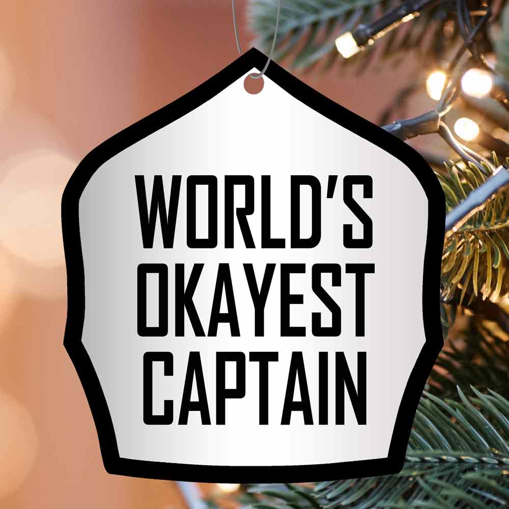 World's Okayest Helmet Shield Christmas Ornament - Image 9