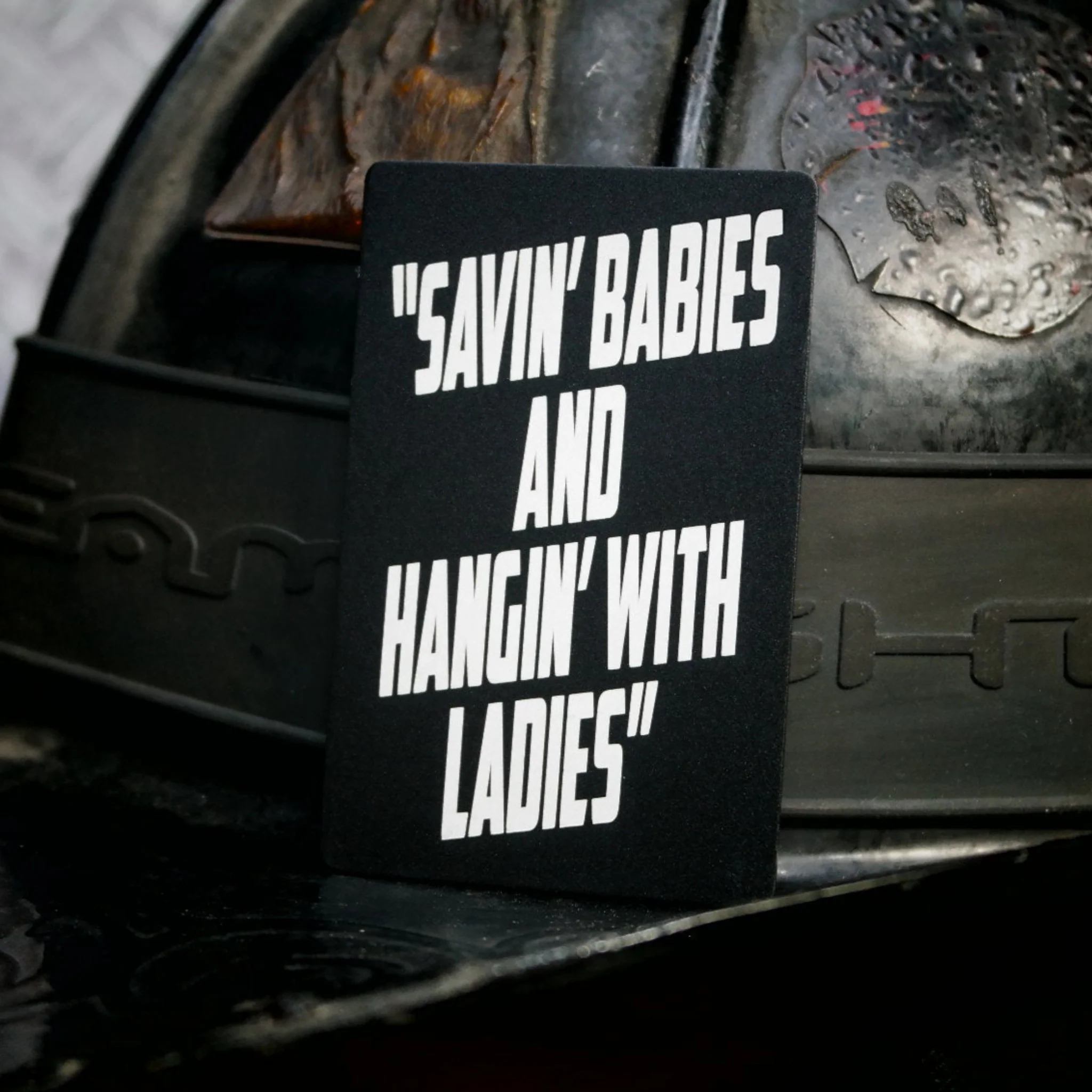 Savin' Babies & Hangin' With Ladies Laser Engraved Playing Card